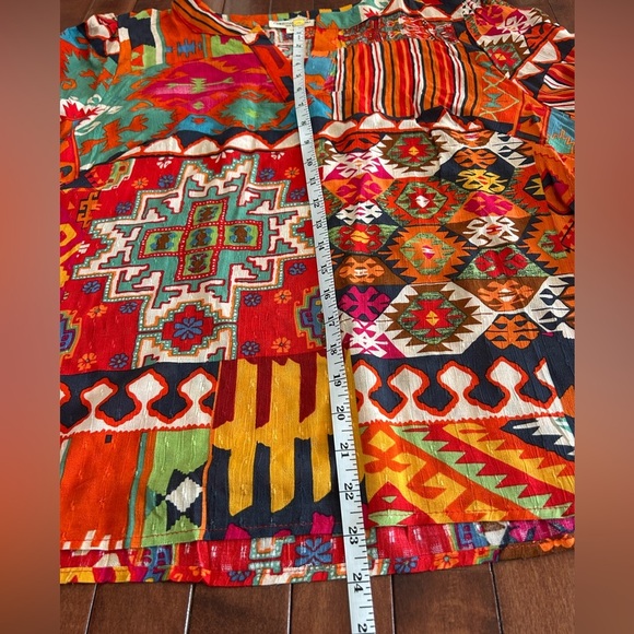 Christian Siriano Colorful Geometric Aztec Blouse Size 1X - Picture 10 of 11